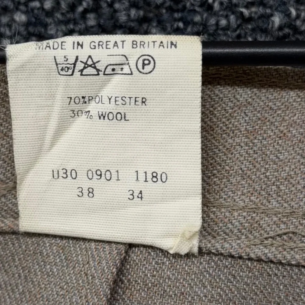 Vintage Levis Sportswear Classics Mens Tan Wool‎ Blend Trousers Made in UK 38x34